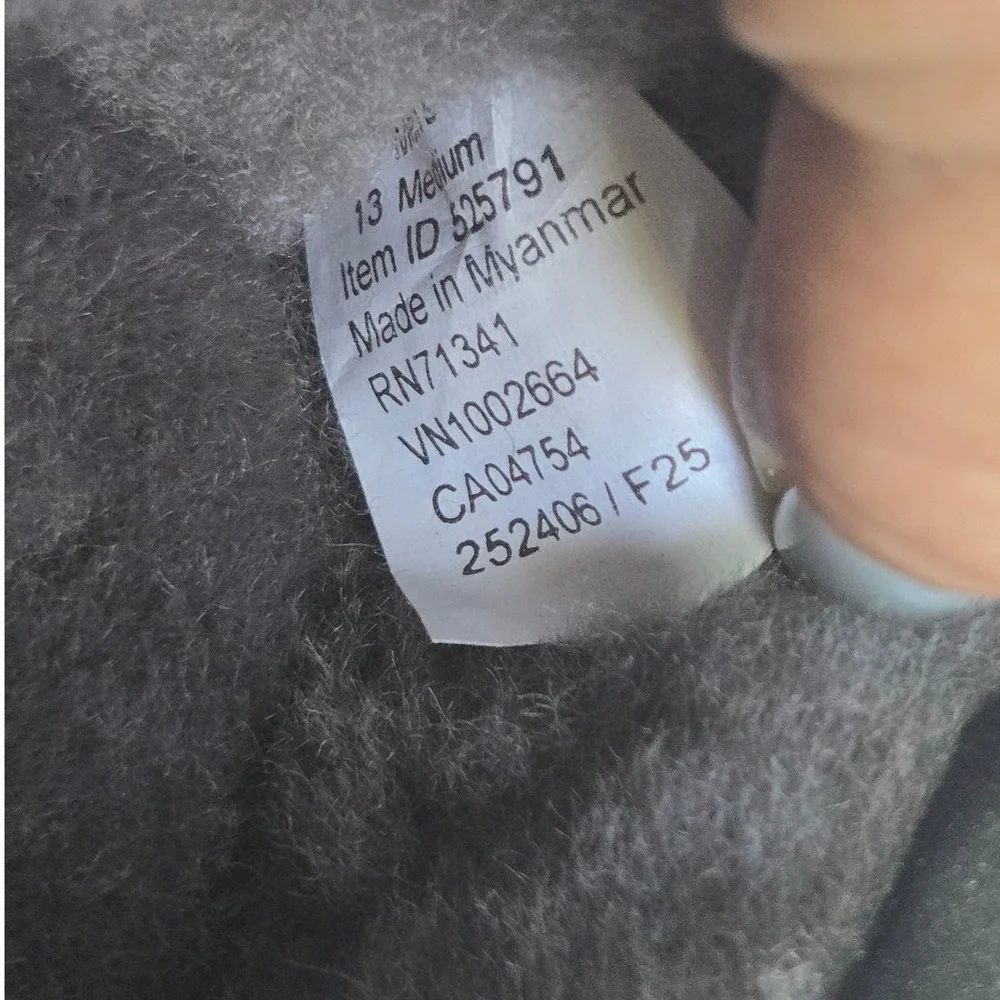 LL Bean Wicked Good Max Slippers Mens 13 Gray Suede Shearling Lined Cozy Casual